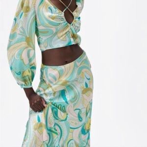 Zara printed midi/maxi skirt